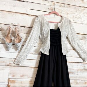 Silver sequins open cover